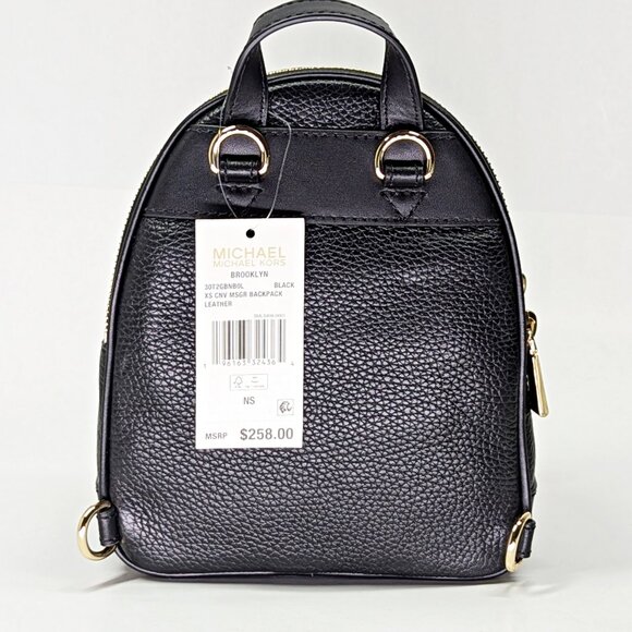 Michael Kors Brooklyn Mini Leather Pebbled Messenger Backpack (MSRP $258) - Picture 7 of 12